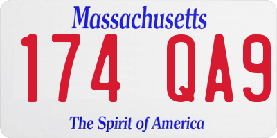 MA license plate 174QA9