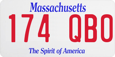 MA license plate 174QB0