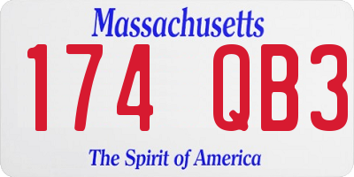 MA license plate 174QB3