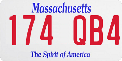 MA license plate 174QB4