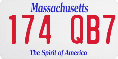 MA license plate 174QB7