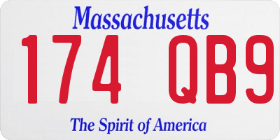 MA license plate 174QB9