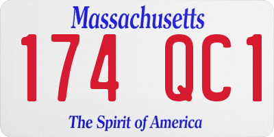MA license plate 174QC1