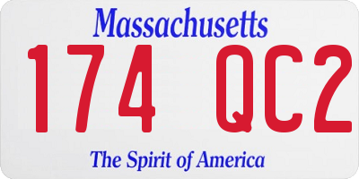 MA license plate 174QC2
