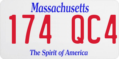MA license plate 174QC4