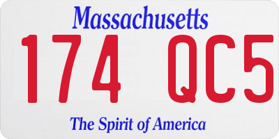 MA license plate 174QC5