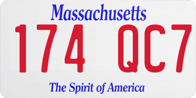 MA license plate 174QC7