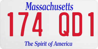 MA license plate 174QD1