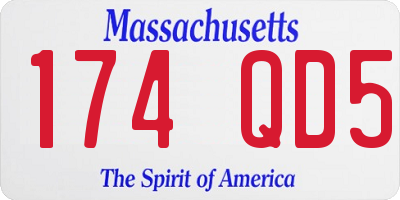 MA license plate 174QD5