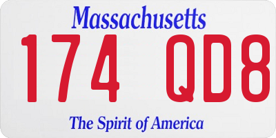 MA license plate 174QD8