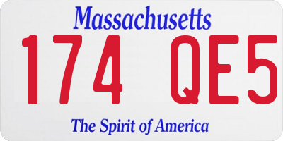 MA license plate 174QE5