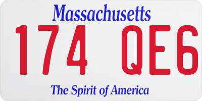 MA license plate 174QE6