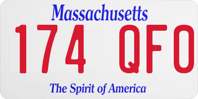 MA license plate 174QF0