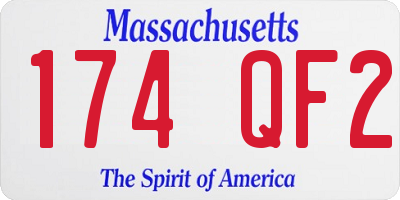 MA license plate 174QF2