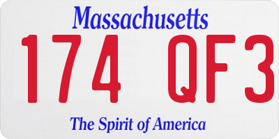 MA license plate 174QF3