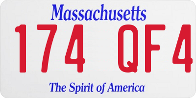 MA license plate 174QF4