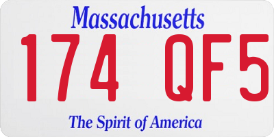 MA license plate 174QF5