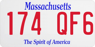 MA license plate 174QF6