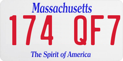 MA license plate 174QF7