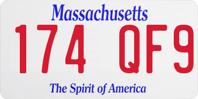 MA license plate 174QF9