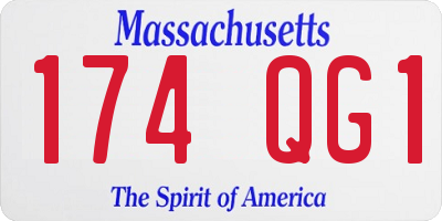 MA license plate 174QG1