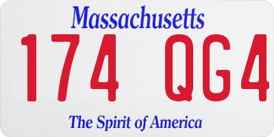 MA license plate 174QG4