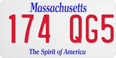 MA license plate 174QG5