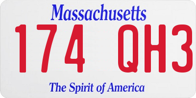 MA license plate 174QH3