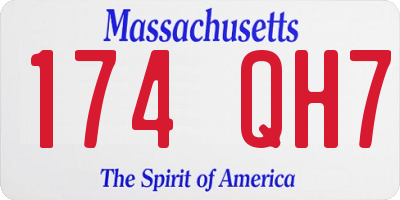 MA license plate 174QH7