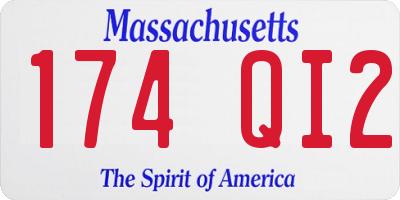 MA license plate 174QI2