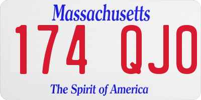 MA license plate 174QJ0