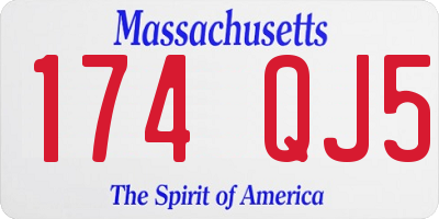 MA license plate 174QJ5