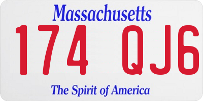 MA license plate 174QJ6