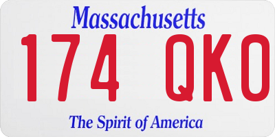 MA license plate 174QK0