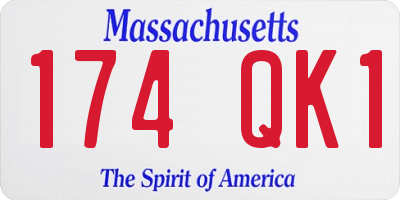 MA license plate 174QK1