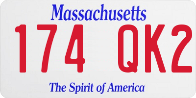 MA license plate 174QK2