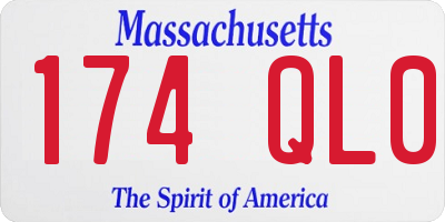 MA license plate 174QL0