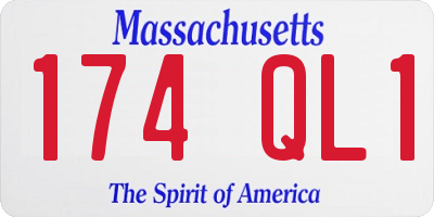 MA license plate 174QL1