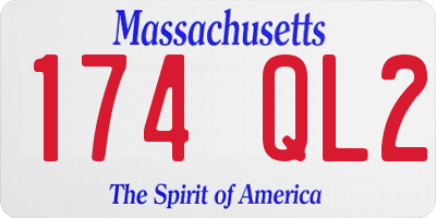MA license plate 174QL2
