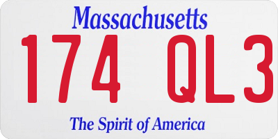 MA license plate 174QL3