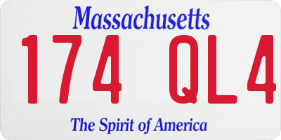 MA license plate 174QL4