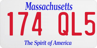 MA license plate 174QL5