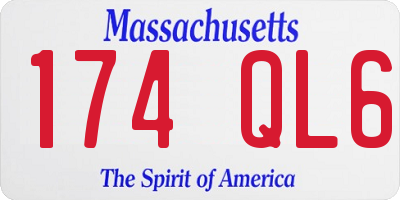 MA license plate 174QL6