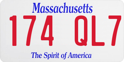MA license plate 174QL7