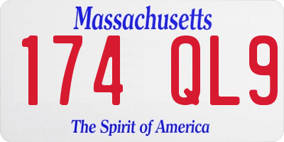 MA license plate 174QL9