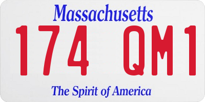 MA license plate 174QM1