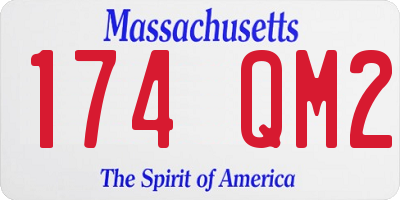 MA license plate 174QM2