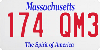 MA license plate 174QM3