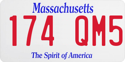 MA license plate 174QM5