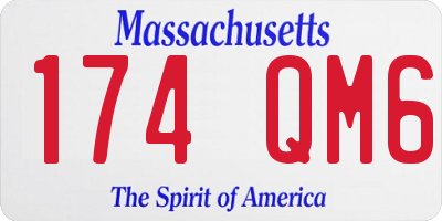 MA license plate 174QM6